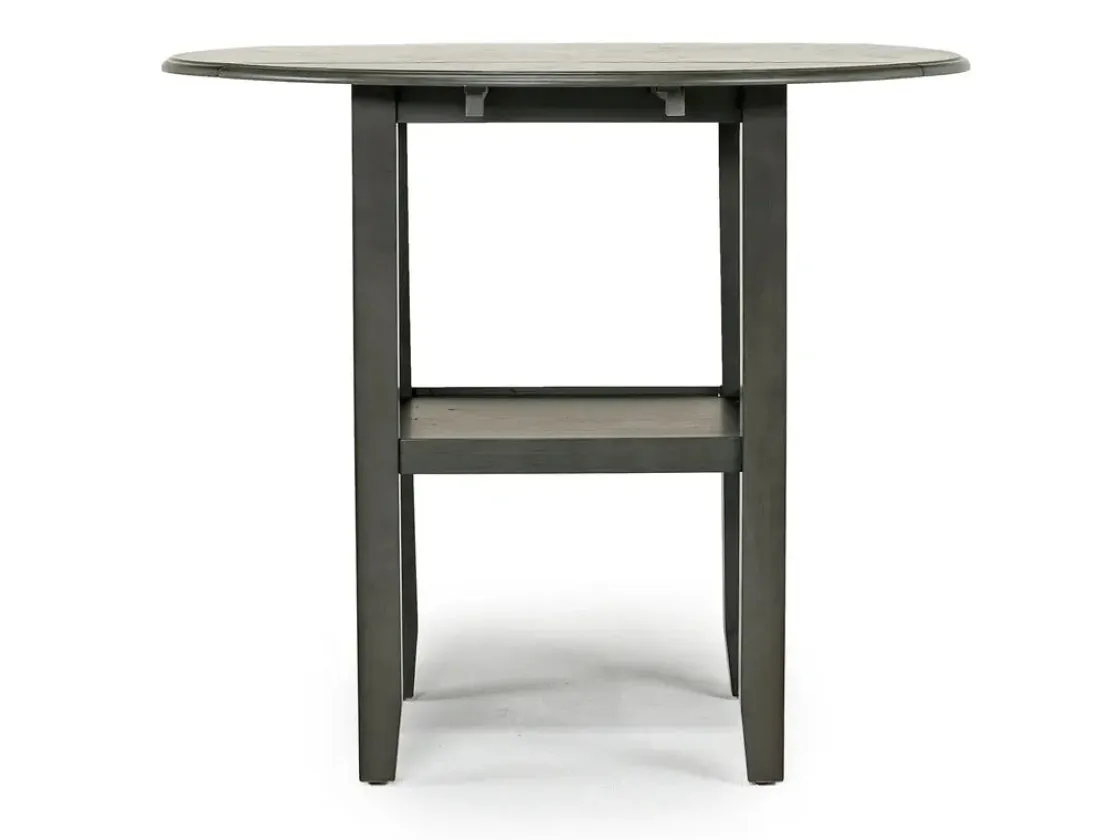 Mor Furniture Gia Counter Height Extendable Round Dining Table & 2 Stools In Gray