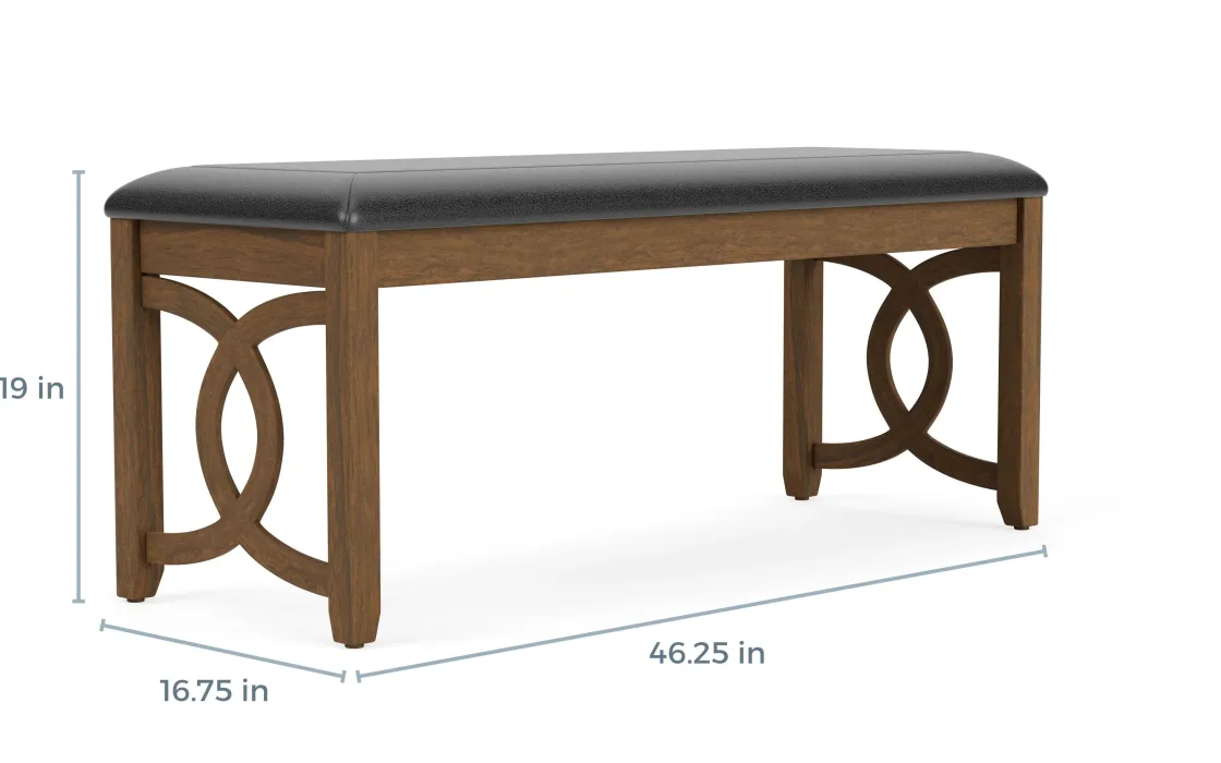 Mor Furniture Gia Dining Bench In Dark Brown