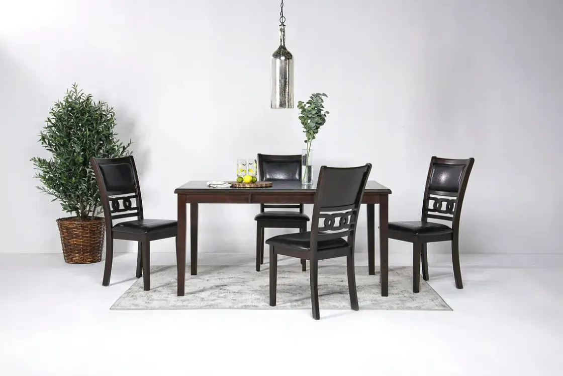 Mor Furniture Gia Dining Table & 4 Chairs In Dark Brown