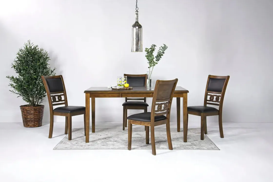 Mor Furniture Gia Dining Table & 4 Chairs In Dark Brown