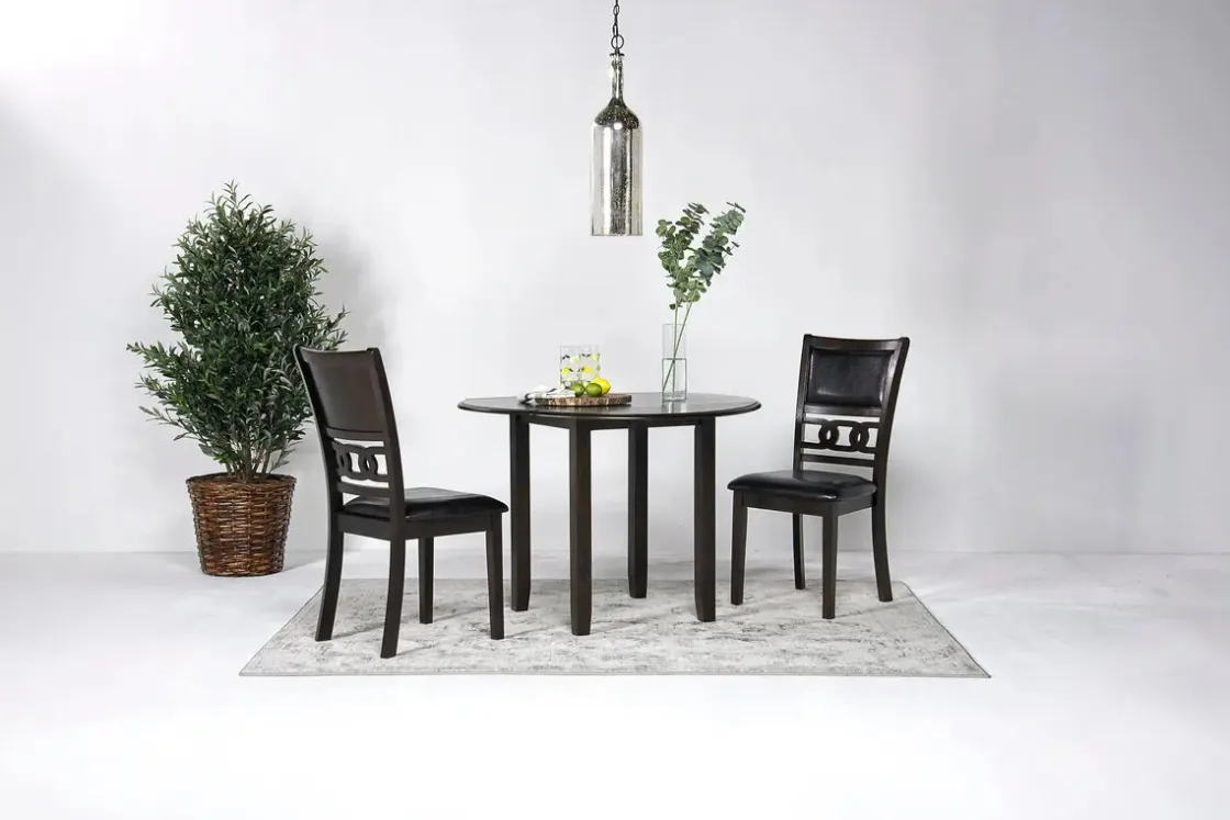 Mor Furniture Gia Extendable Round Dining Table & 2 Chairs In Dark Brown