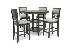 Mor Furniture Gia Round Counter Height Dining Table & 4 Stools In Gray
