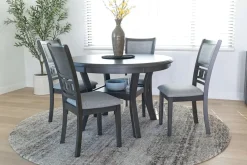 Mor Furniture Gia Round Dining Table & 4 Chairs In Dark Brown