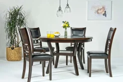 Mor Furniture Gia Round Dining Table & 4 Chairs In Dark Brown