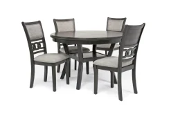 Mor Furniture Gia Round Dining Table & 4 Chairs In Dark Brown