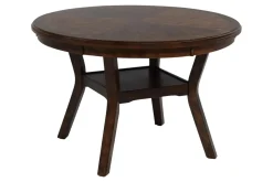 Mor Furniture Gia Round Dining Table & 4 Chairs In Dark Brown