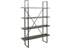 Mor Furniture Gilesgrove Tall Bookcase In Black & Gray