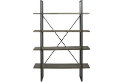Mor Furniture Gilesgrove Tall Bookcase In Black & Gray