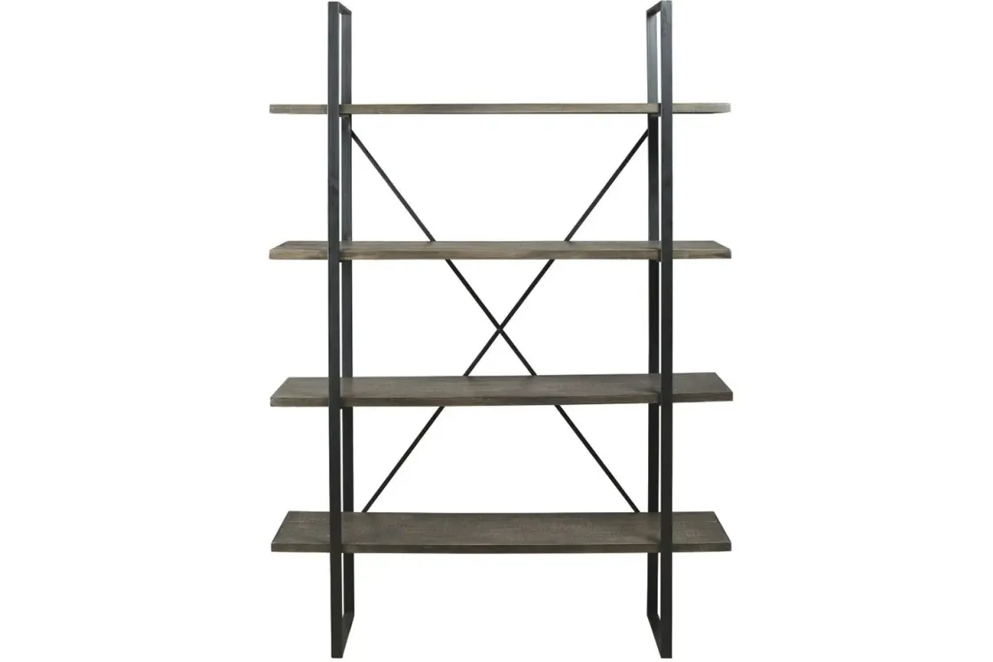 Mor Furniture Gilesgrove Tall Bookcase In Black & Gray