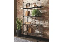 Mor Furniture Gilesgrove Tall Bookcase In Black & Gray