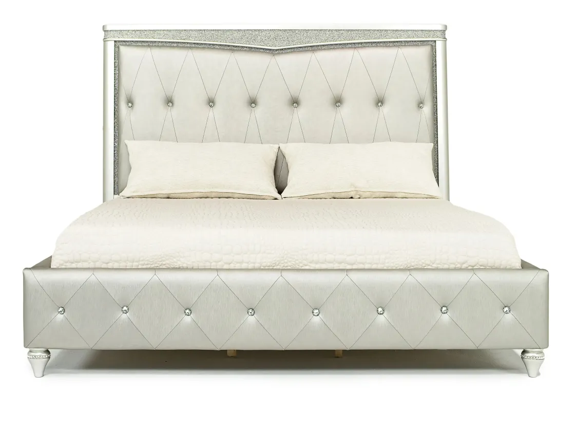 Mor Furniture Glendale Upholstered Bed In Platinum, Queen