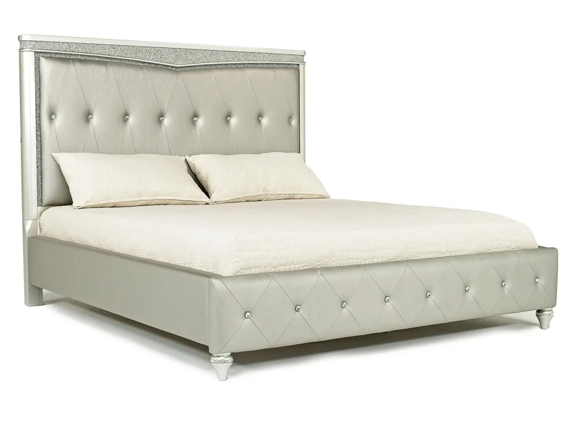 Mor Furniture Glendale Upholstered Bed In Platinum, Queen