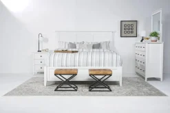 Mor Furniture Grace Panel Bed, Dresser, Mirror & Nightstand In Snowfall, Full