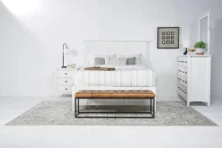 Mor Furniture Grace Panel Bed, Dresser, Mirror & Nightstand In Snowfall, Full