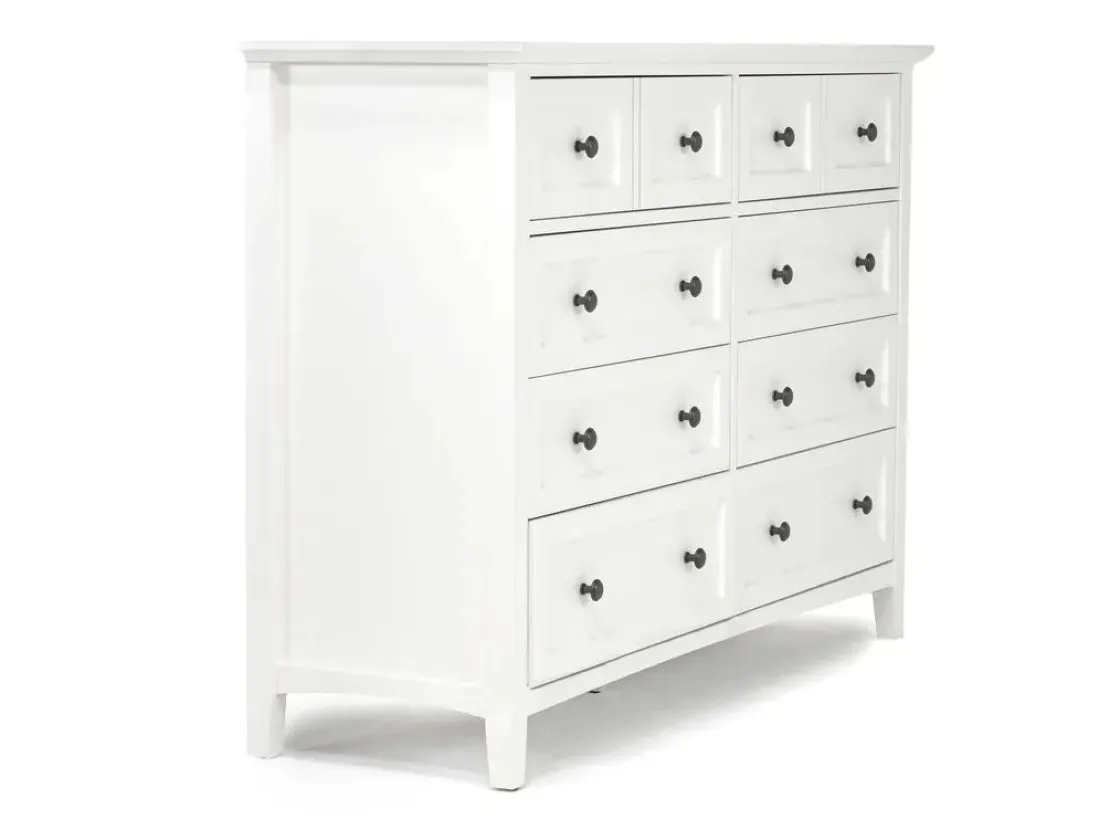 Mor Furniture Grace Panel Bed, Dresser, Mirror & Nightstand In Snowfall, Full