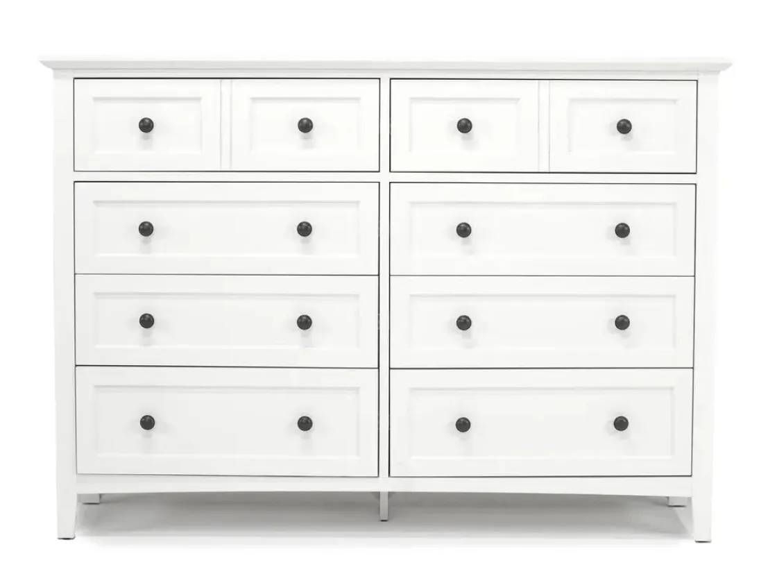 Mor Furniture Grace Panel Bed, Dresser, Mirror & Nightstand In Snowfall, Full