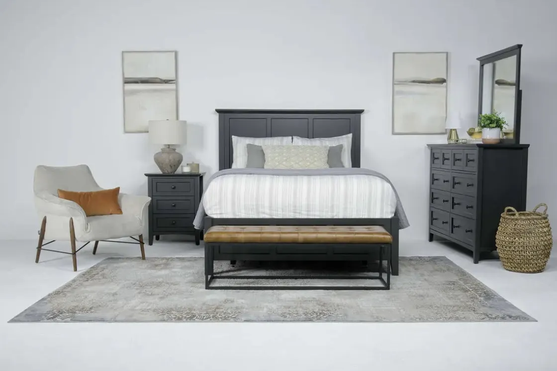 Mor Furniture Grace Panel Bed In Raven, Full