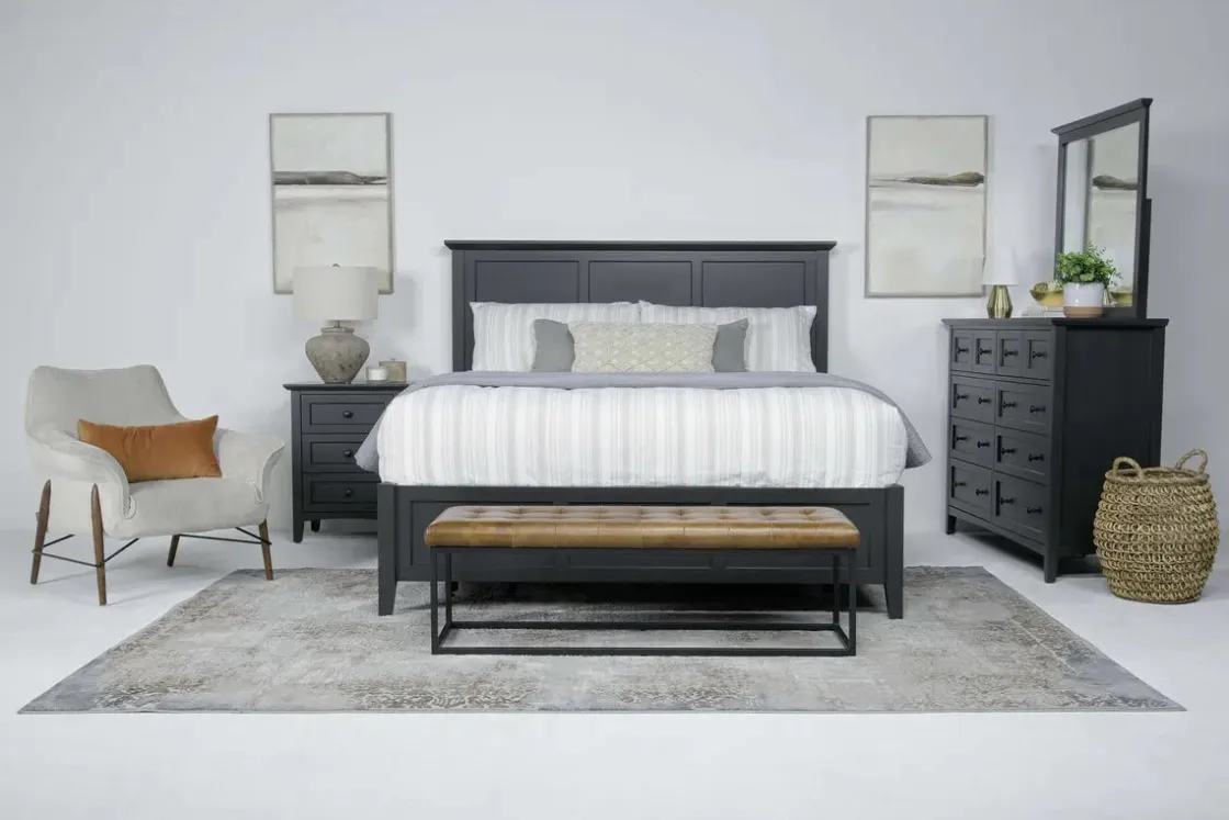 Mor Furniture Grace Panel Bed In Raven, Full