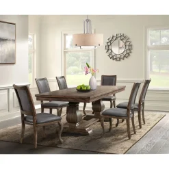 Mor Furniture Gramercy Dining Table & 6 Tall Back Chairs In Walnut