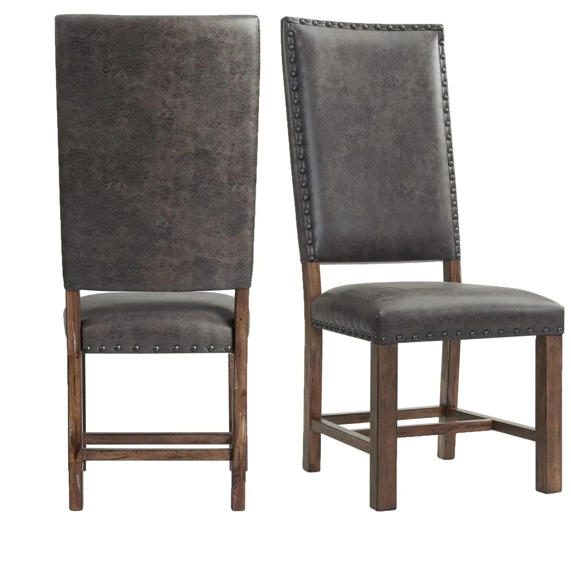 Mor Furniture Gramercy Tufted Tall Back Side Chair In Walnut, Set Of 2