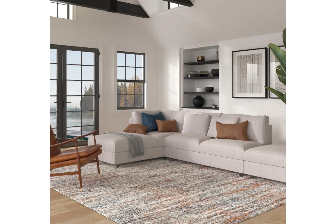 Mor Furniture Granada Clay Rug In Multicolor, 5’ X 7’