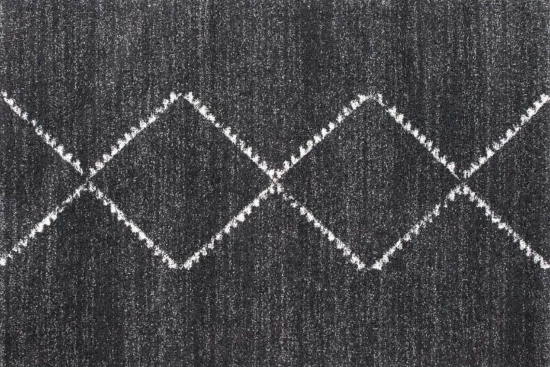 Mor Furniture Granada Luna Rug In Diamond Black, 5’ X 8’