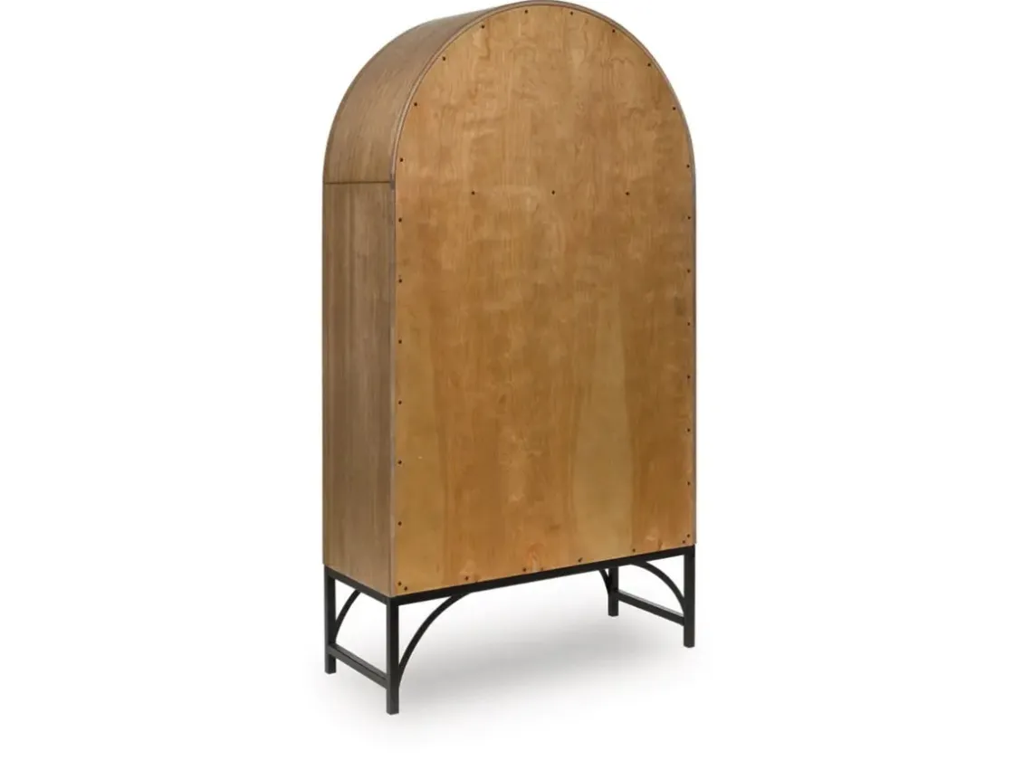 Mor Furniture Gwenwhich Glass Door Chest In Natural Brown/Black