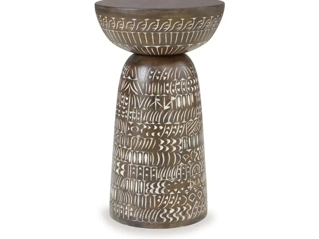 Mor Furniture Hadcher Accent Table In Warm Brown And Cream