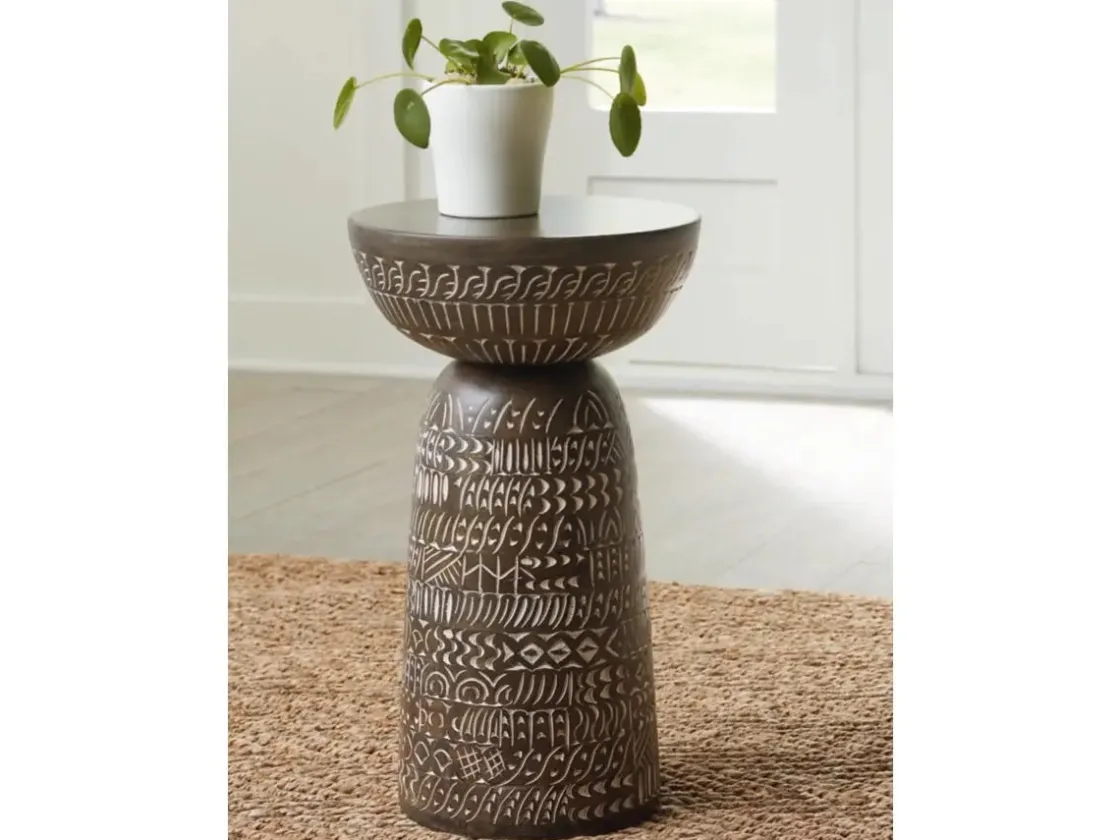 Mor Furniture Hadcher Accent Table In Warm Brown And Cream