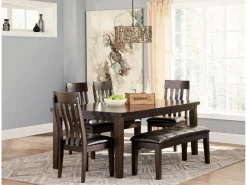 Mor Furniture Haddigan Dining Bench In Dark Brown