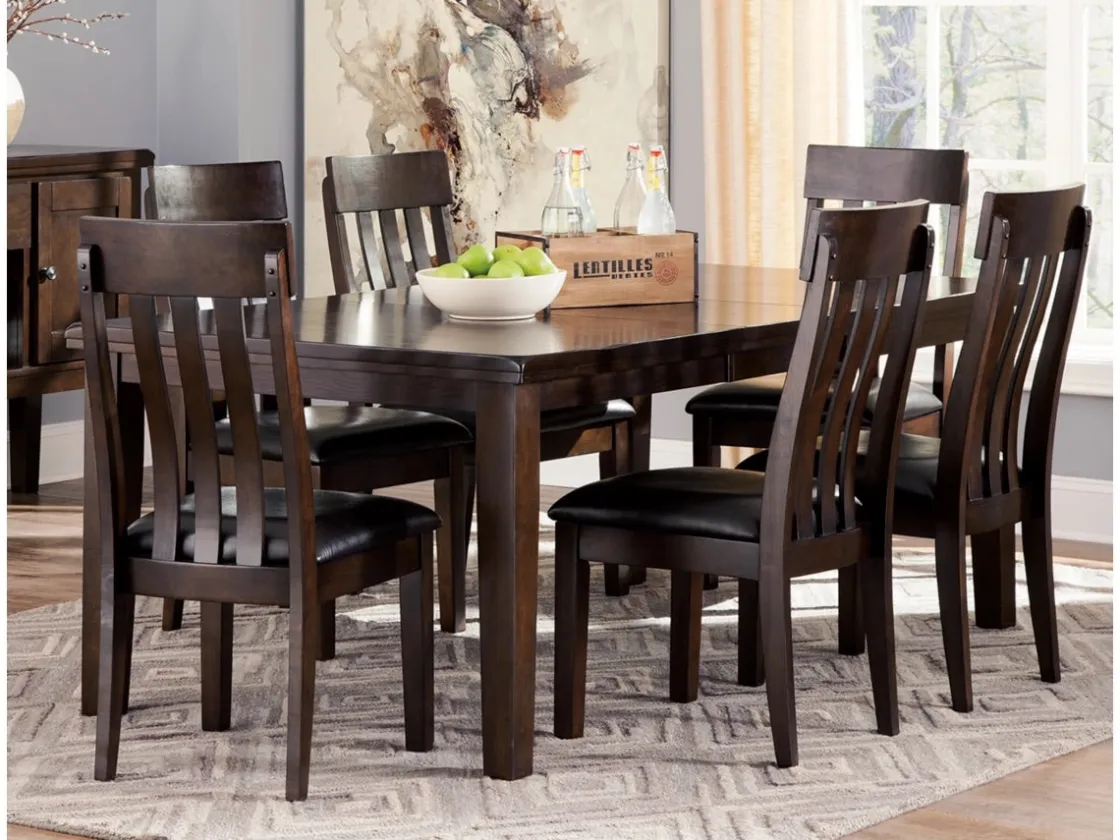 Mor Furniture Haddigan Extendable Dining Table & 6 Chairs In Dark Brown