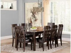 Mor Furniture Haddigan Extendable Dining Table & 8 Chairs In Dark Brown