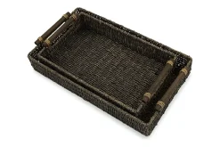 Mor Furniture Halima Tray In Chocolate, Set Of 2