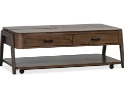 Mor Furniture Hallie Lift Top Coffee Table In Milk Chocolate/Dark Chocolate