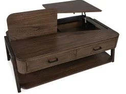 Mor Furniture Hallie Lift Top Coffee Table In Milk Chocolate/Dark Chocolate