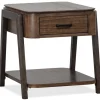 Mor Furniture Hallie Rectangle End Table In Milk Chocolate/Dark Chocolate