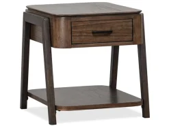 Mor Furniture Hallie Rectangle End Table In Milk Chocolate/Dark Chocolate