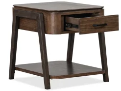 Mor Furniture Hallie Rectangle End Table In Milk Chocolate/Dark Chocolate