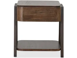 Mor Furniture Hallie Rectangle End Table In Milk Chocolate/Dark Chocolate