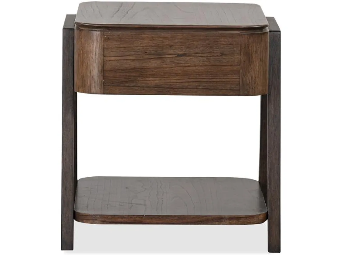 Mor Furniture Hallie Rectangle End Table In Milk Chocolate/Dark Chocolate