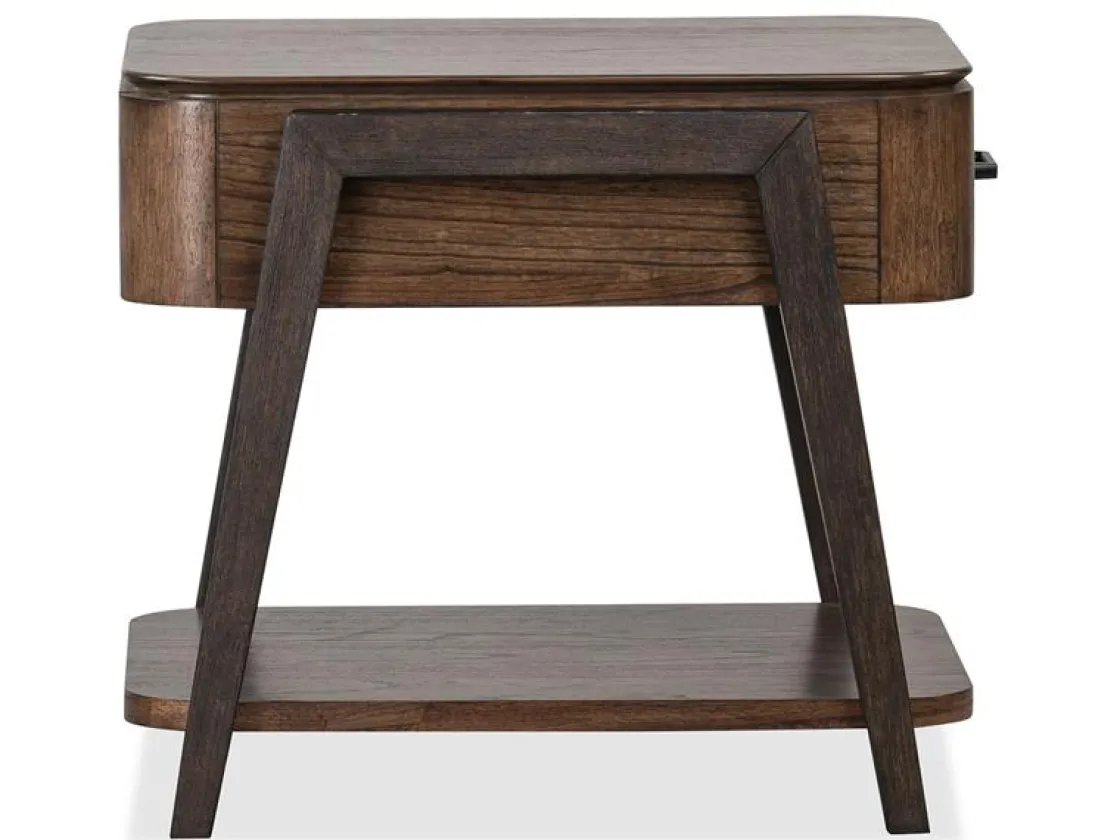 Mor Furniture Hallie Rectangle End Table In Milk Chocolate/Dark Chocolate