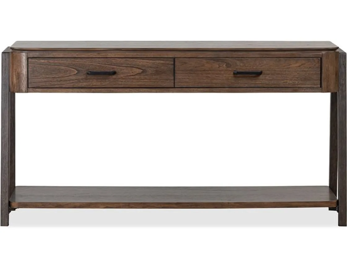 Mor Furniture Hallie Sofa Table In Milk Chocolate/Dark Chocolate
