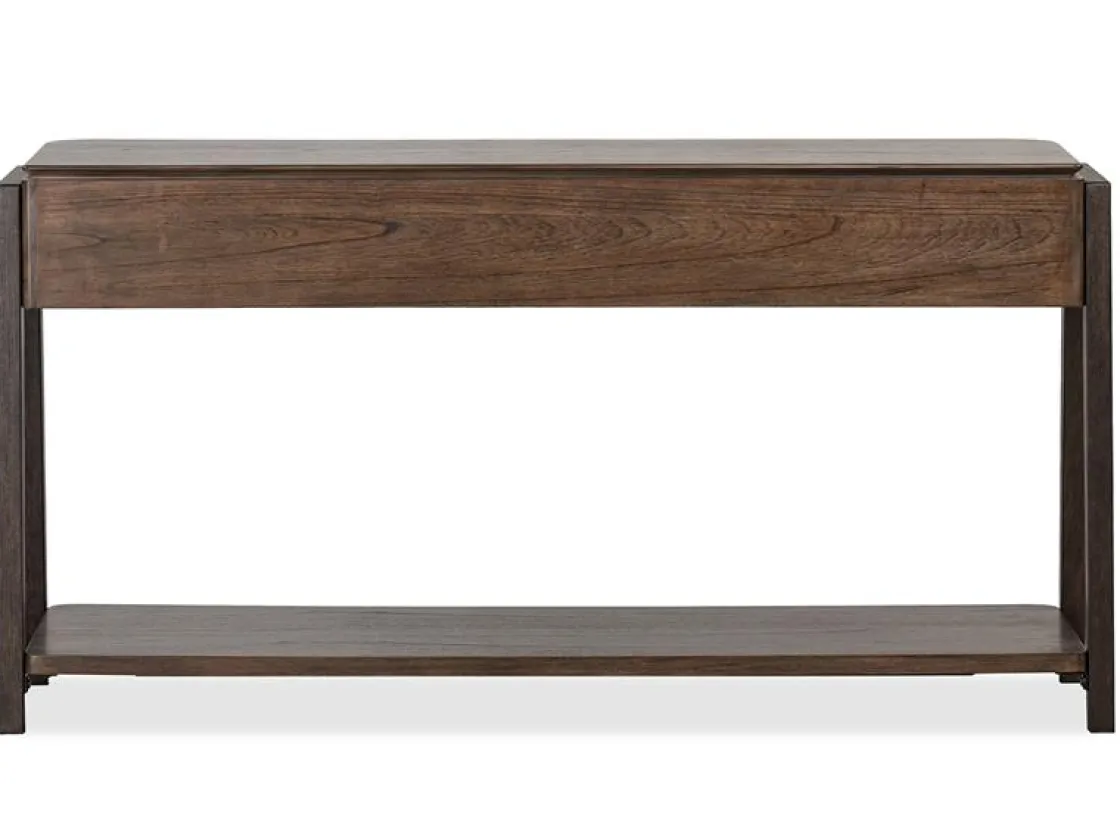 Mor Furniture Hallie Sofa Table In Milk Chocolate/Dark Chocolate