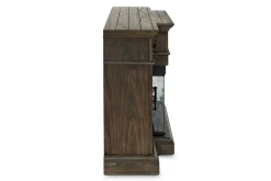 Mor Furniture Harbor Console W/ Fireplace Insert In Brown, 70 Inch