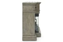 Mor Furniture Harbor Console W/ Fireplace Insert In Brown, 70 Inch