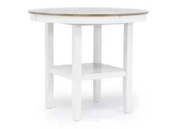 Mor Furniture Harlin Round Counter Height Dining Table & 4 Stools In White/Brown
