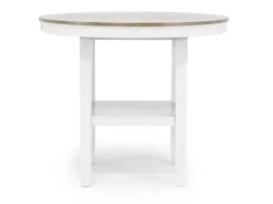 Mor Furniture Harlin Round Counter Height Dining Table & 4 Stools In White/Brown