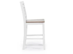 Mor Furniture Harlin Round Counter Height Dining Table & 4 Stools In White/Brown