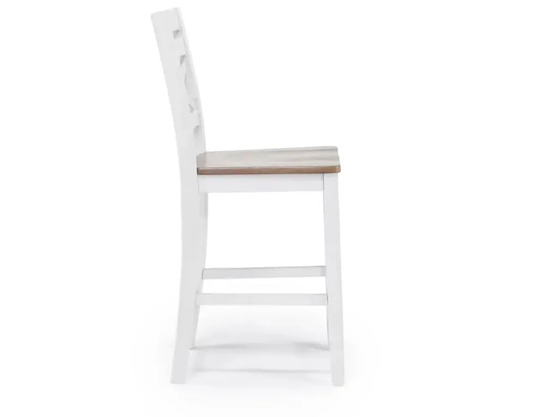 Mor Furniture Harlin Round Counter Height Dining Table & 4 Stools In White/Brown