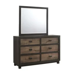 Mor Furniture Harlington Panel Bed, Dresser, Mirror & Nightstand In Walnut, Full